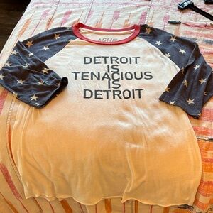 Ash Long Sleeve Raglan Tee - Cream, Red, and Blue